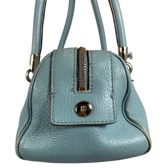 KATE SPADE Light Blue Pebbled Leather Barrel Baguette Shoulder Hand Bag - Picture 5 of 16